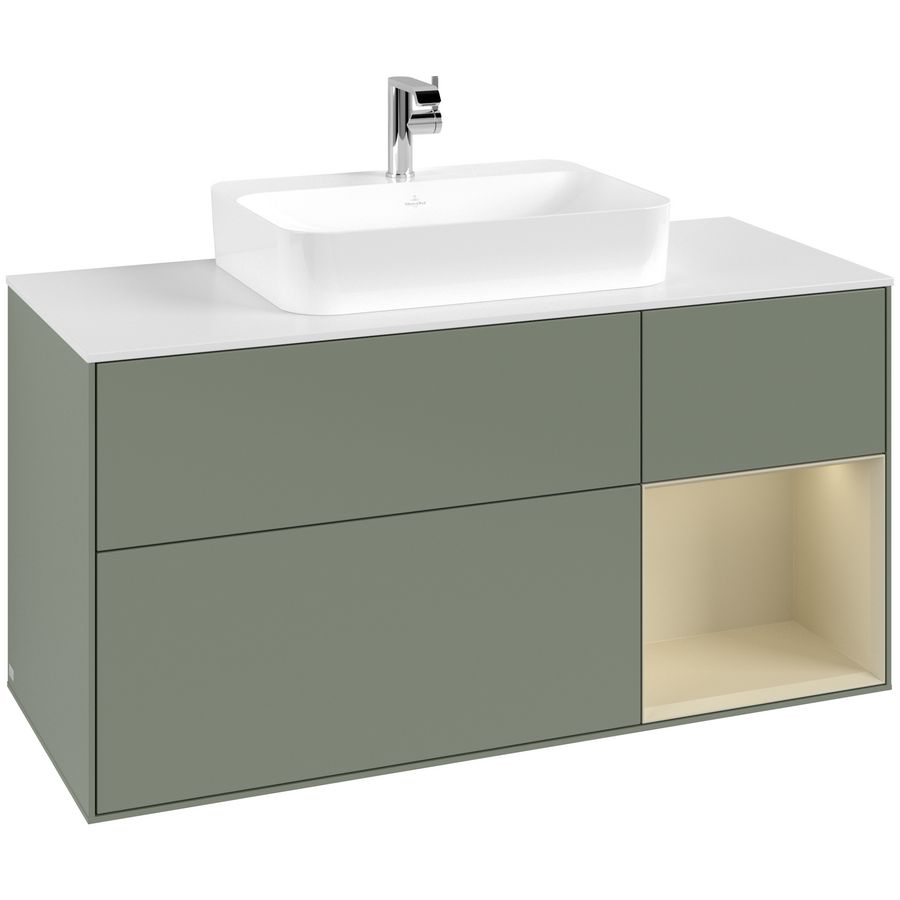 Wastafelonderkast Finion 1200x603x501mm Olive Matt Lacquer G421HJGM