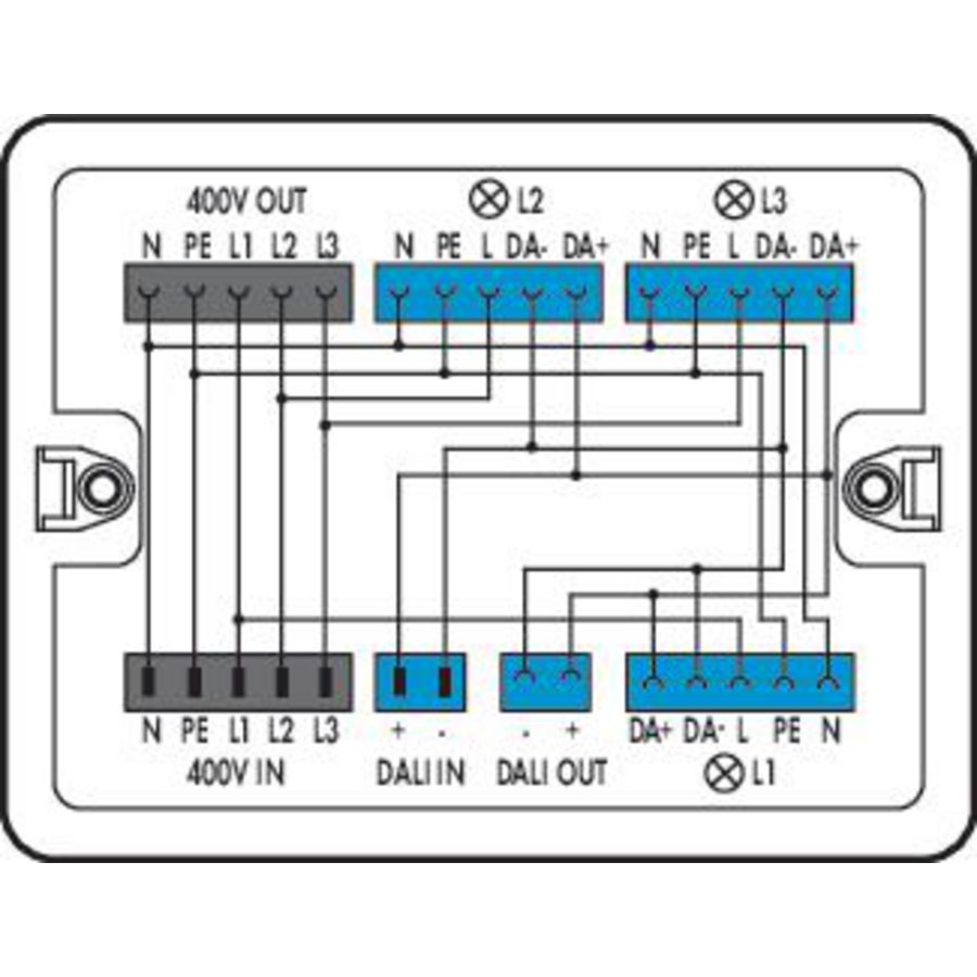 Verdeeldoos 400V + DALI 2 ingangen 899-681/147-000