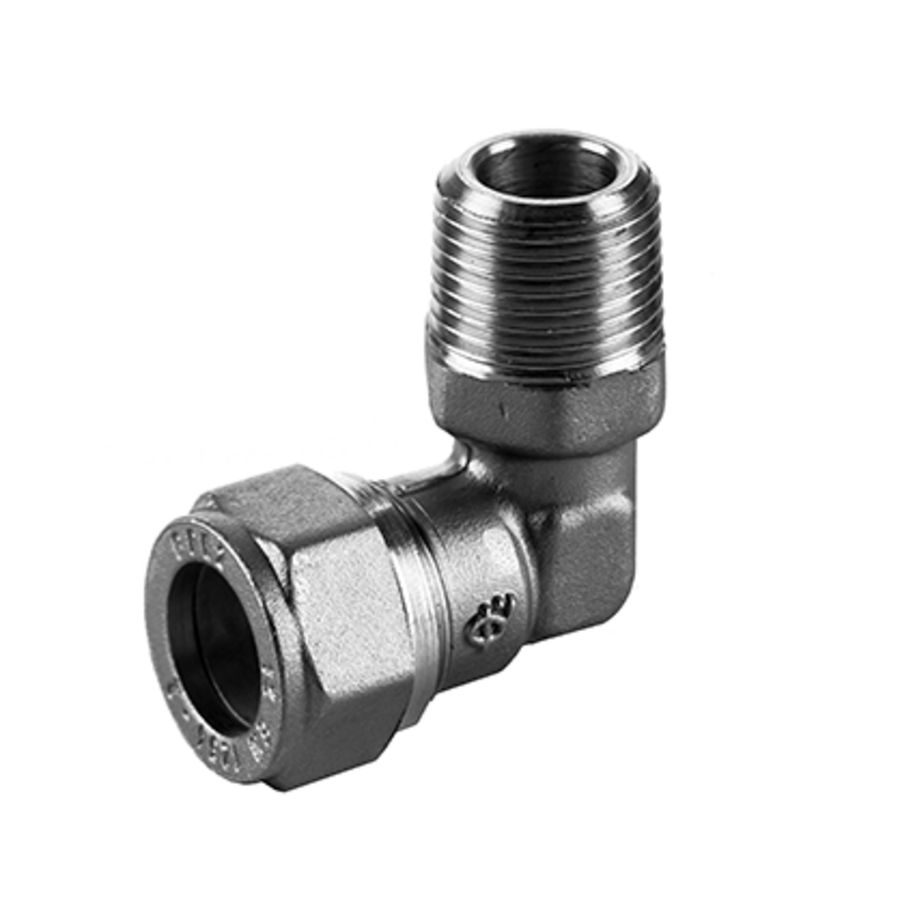 Puntknie knel 15x1/2" bt. KIWA/Gastec chroom vern. VVE=10