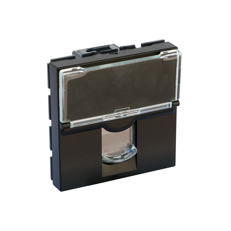 Dataconnector RJ45 Cat. 6 UTP 2 modulen Mos mat zwart