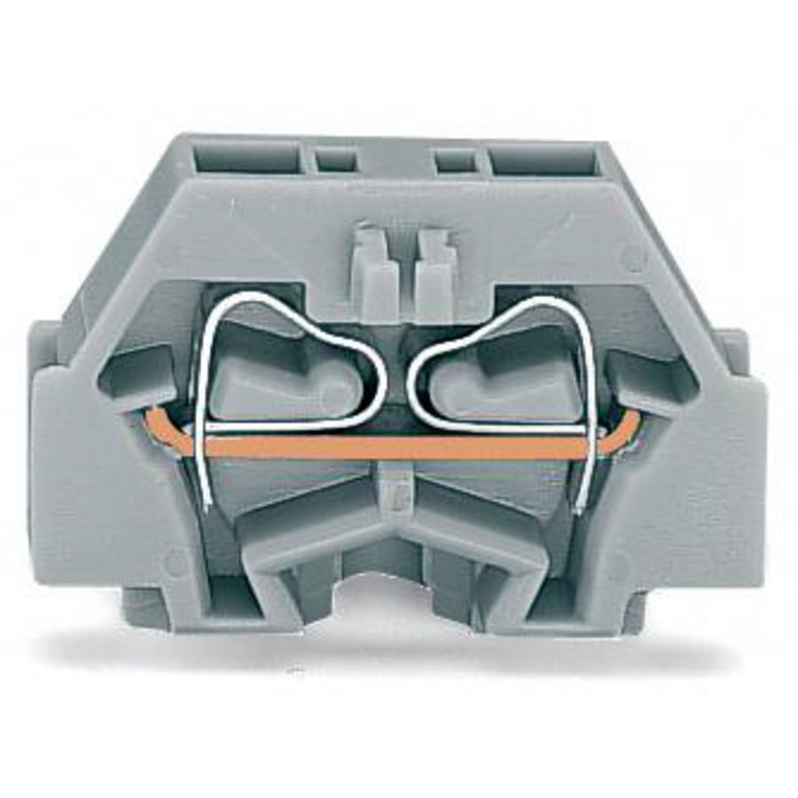 2-draads klem z. drukknop +bev.flens grijs 260-301 VVE=50