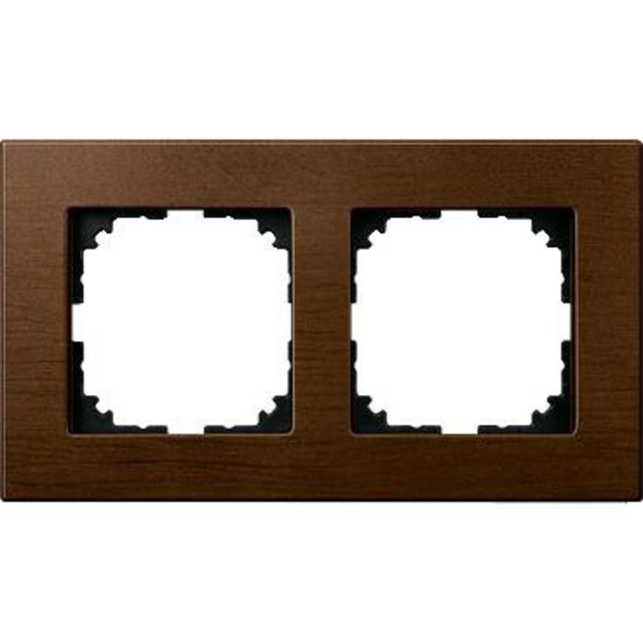 Afdekframe Merten M-Elegance hout 2 stellen walnoot