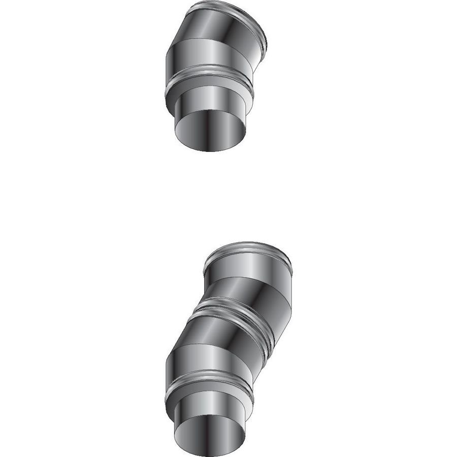 Bocht 30° dubbelwandig RVS DP25 80mm Roccheggiani