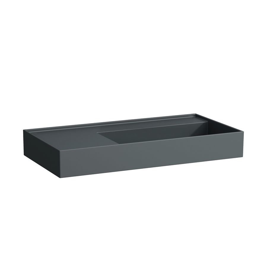 Wastafel met afleg links met verborgen afvoer Grap. matt H8103397581121