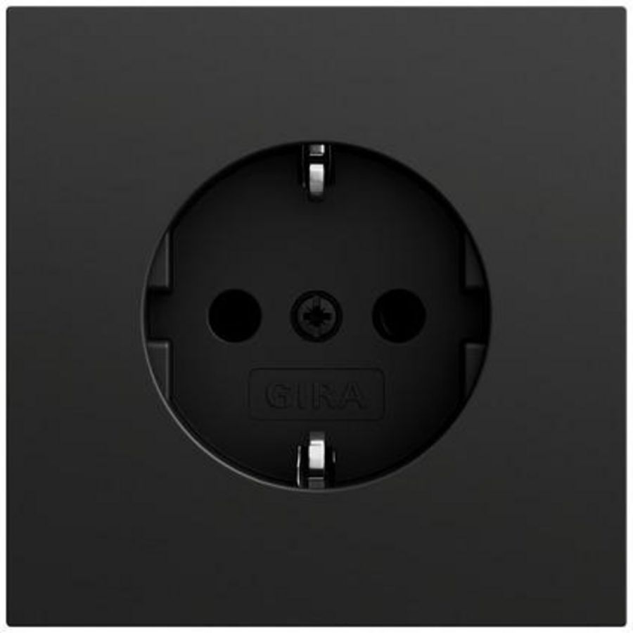 wandcontactdoos met randaarde System 70 zwart m(gel.)