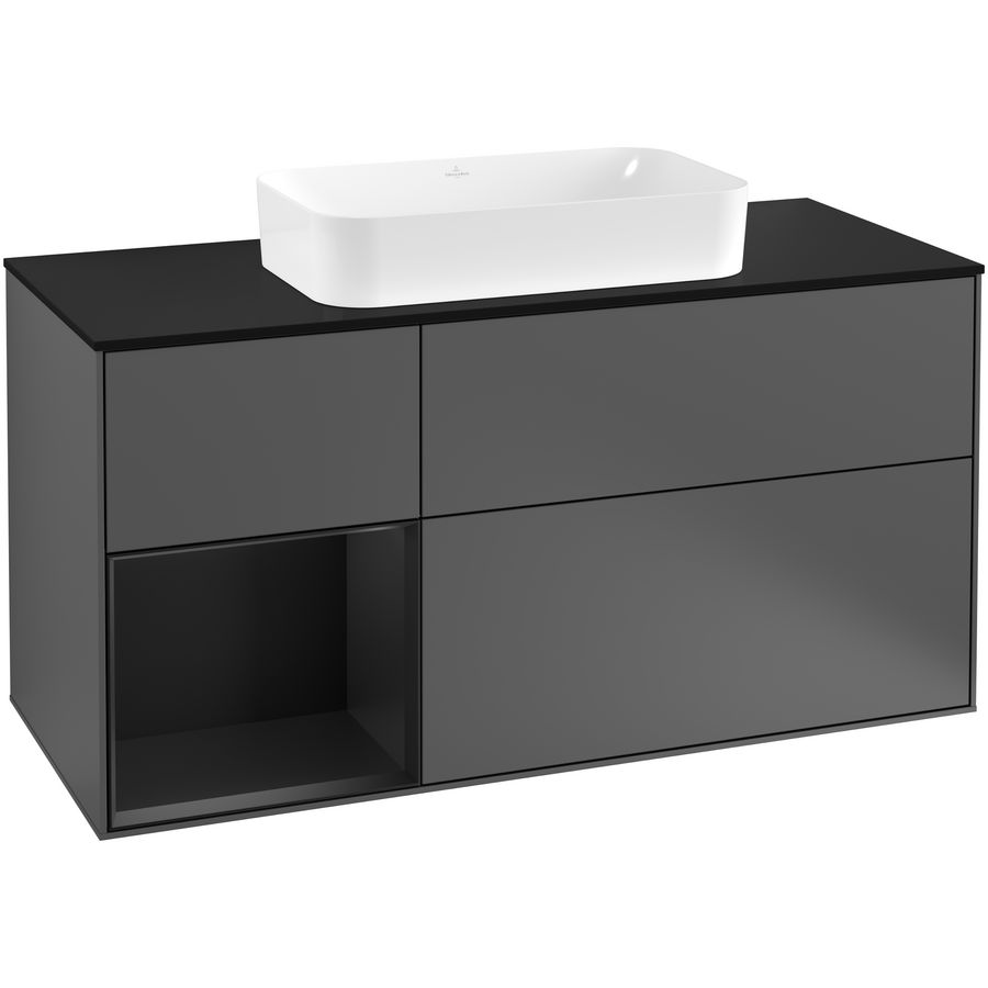 Wastafelonderkast Finion 1200x603x501mm Antr. Matt Lacquer G292PDGK