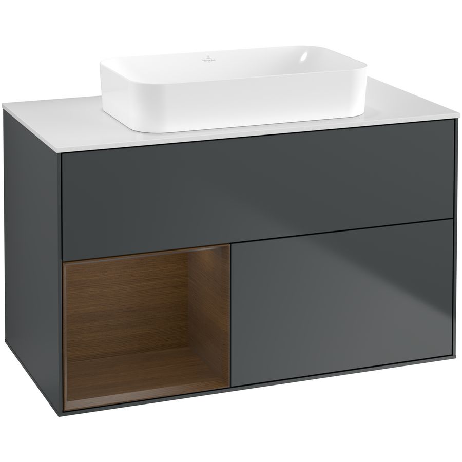 Wastafelonderkast Finion 1000x603x501mm Mid.Blue Matt Lacquer G651GNHG