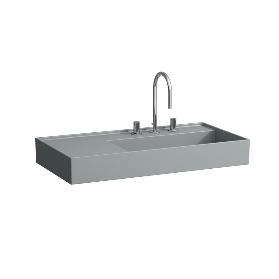 Wastafel met afleg links met verborgen afvoer Grap.matt