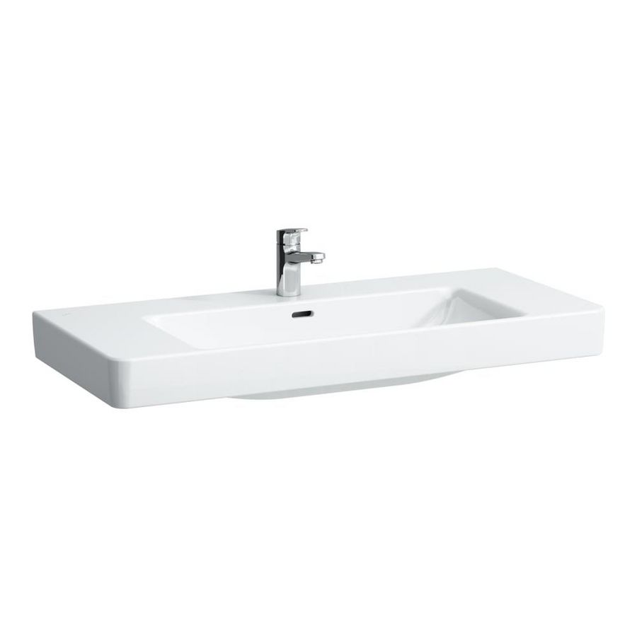 Pro S wastafel 1050x465mm wit m. kraangat overloop