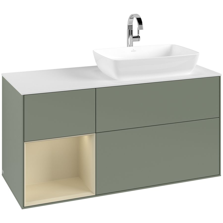Wastafelonderkast Finion 1200x603x501mm Olive Matt Lacquer G801HJGM