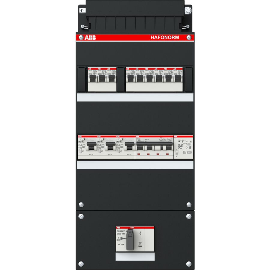 Groepenkast 9x achter 3x30mA HS+C+T 3-fasen 1SPF006907F1757