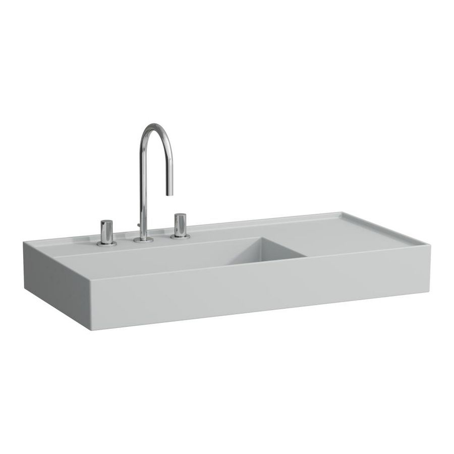 Wastafel sAPhirkeramik afleg rechts 900x460mm mat grijs