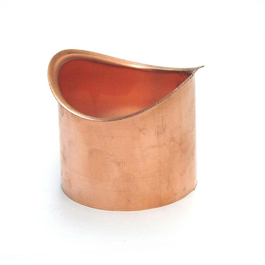 Koperen HWA tapeind/steekpijp ovaal 60mm lengte 100mm mastgoot