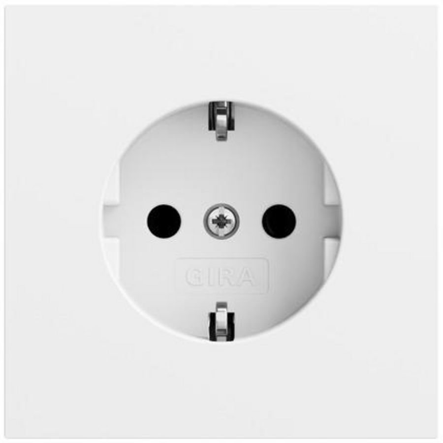 wandcontactdoos met randaarde System 70 zuiver wit m(gel.)