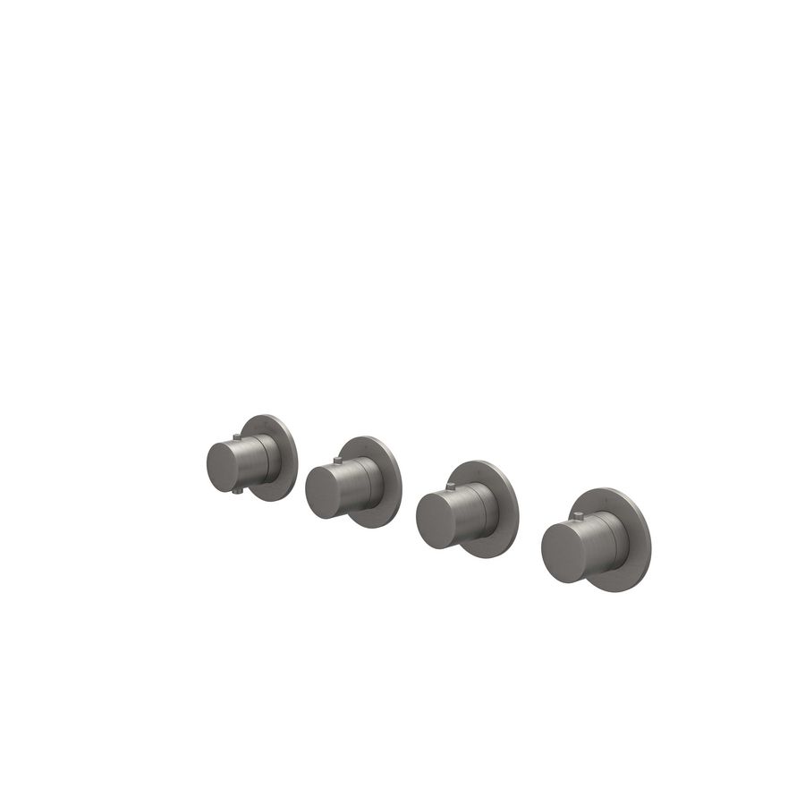 Afbouwdeel inbouwthermostaat BOND 3 stopkraan ronde rozet geborsteld metal black PVD