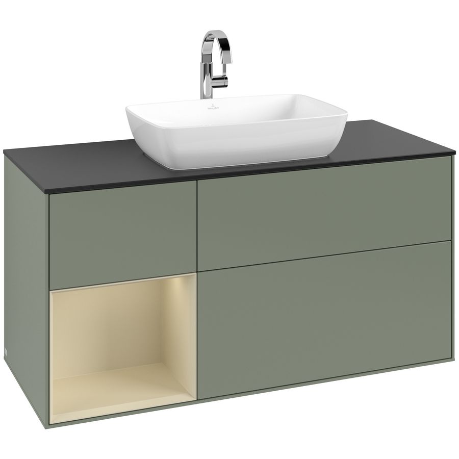 Wastafelonderkast Finion 1200x603x501mm Olive Matt Lacquer G822HJGM