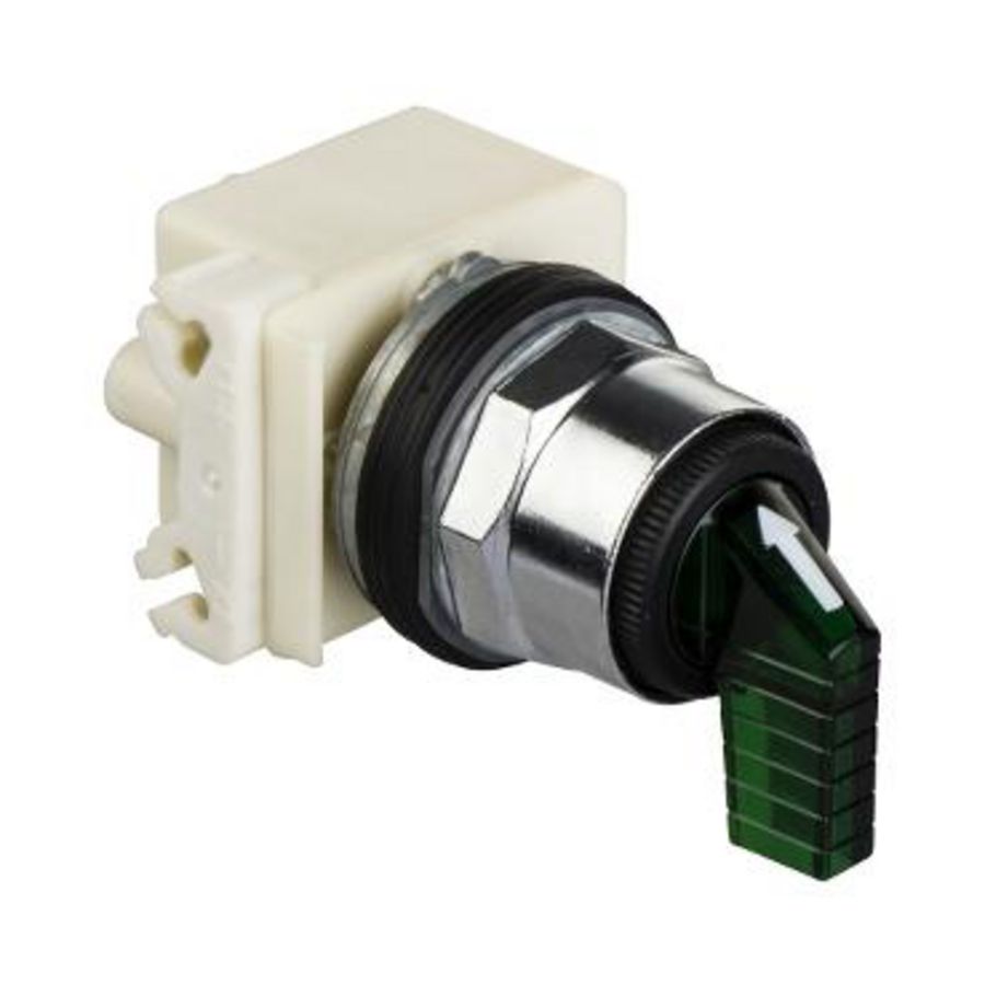 Keuzeschakelaar Verlicht 3 standen 30mm Groen Harmony 9001K