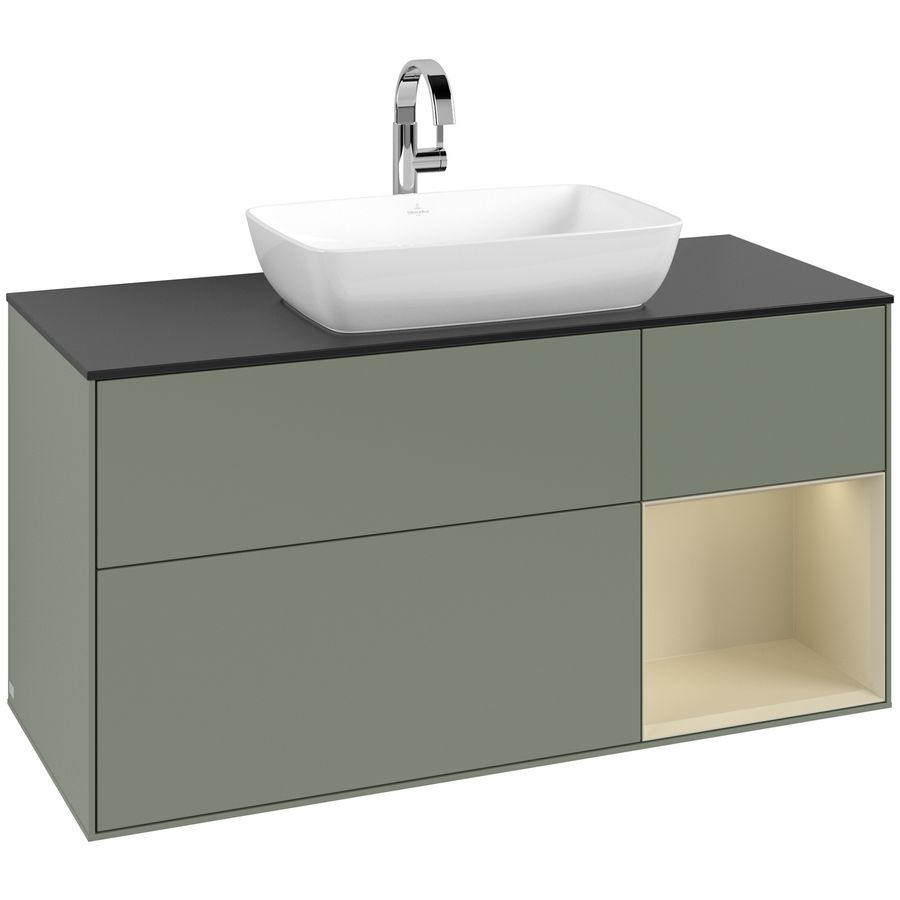 Wastafelonderkast Finion 1200x603x501mm Olive Matt Lacquer G832HJGM