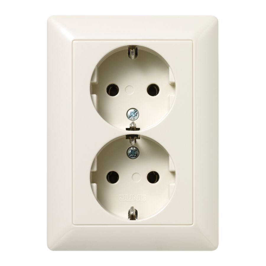 Wandcontactdoos wit 2-voudig met R/A AS500