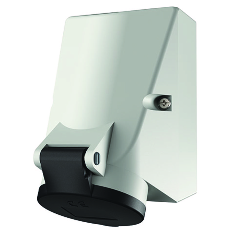 Wandcontactdoos 16A 7-polig  7H 500V IP44 HW/VN