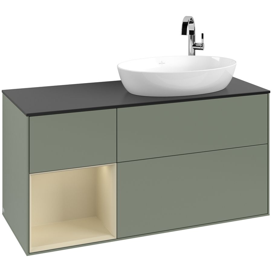 Wastafelonderkast Finion 1200x603x501mm Olive Matt Lacquer G922HJGM