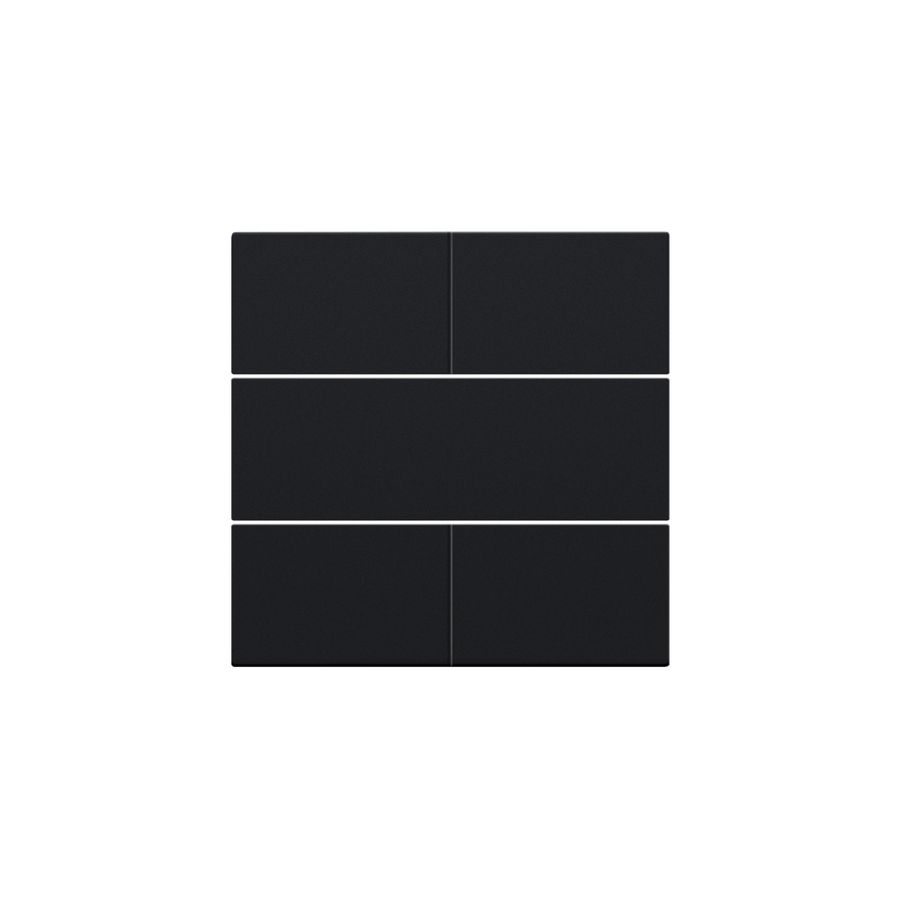 Afwerkingsset 4-voudige pot.vrij knop 24V black coat