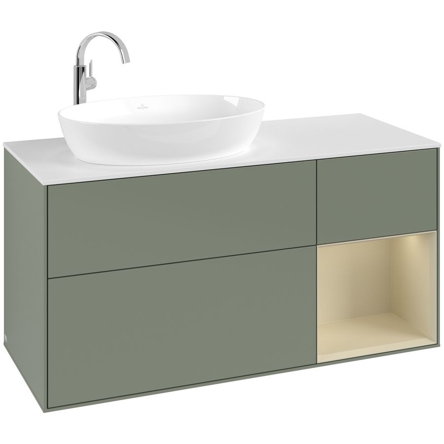 Wastafelonderkast Finion 1200x603x501mm Olive Matt Lacquer G931HJGM