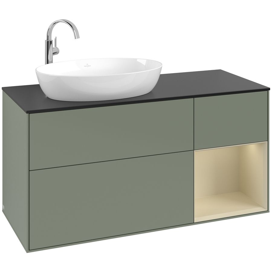 Wastafelonderkast Finion 1200x603x501mm Olive Matt Lacquer G932HJGM