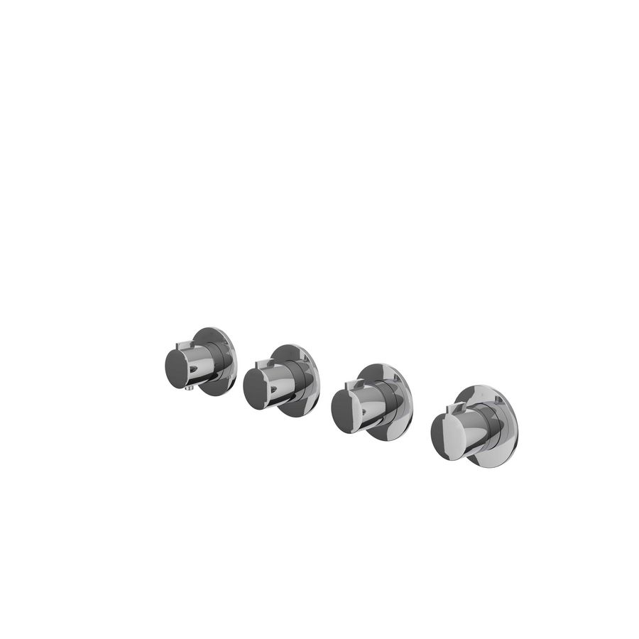 Afbouwdeel inbouwthermostaat PACT 3 stopkraan ronde rozet chroom