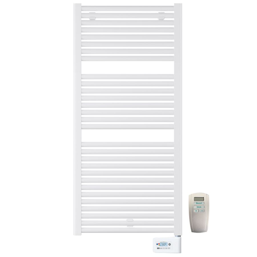Elektr. badkamerradiator E-Comfort CLAUDIA REMOTE (1411mm) 1400x500mm 900W wit RAL9016 incl. afstandsbediening