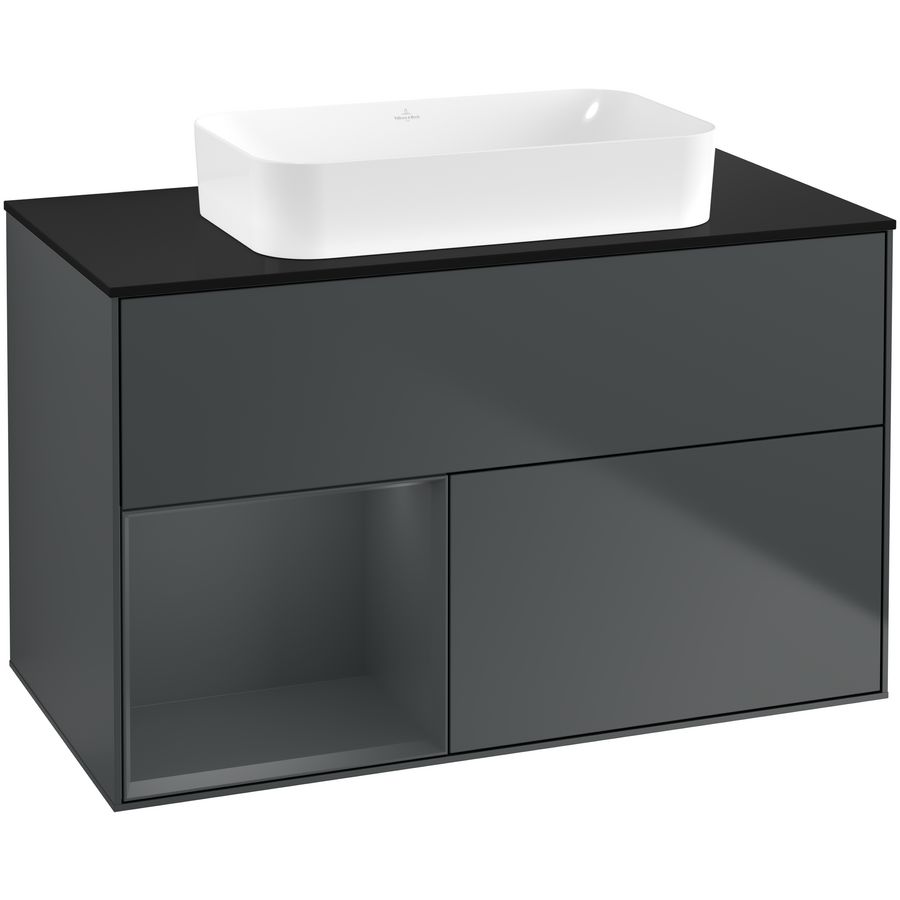 Wastafelonderkast Finion 1000x603x501mm Mid.Blue Matt Lacquer G652HGHG