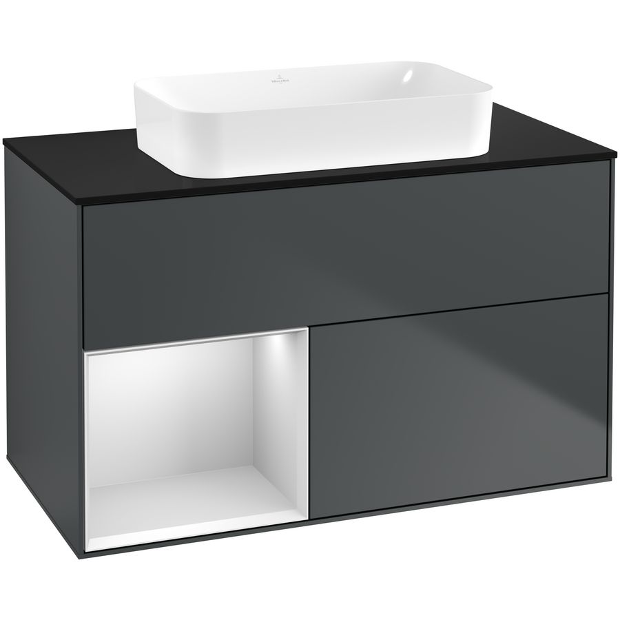 Wastafelonderkast Finion 1000x603x501mm Mid.Blue Matt Lacquer G652MTHG