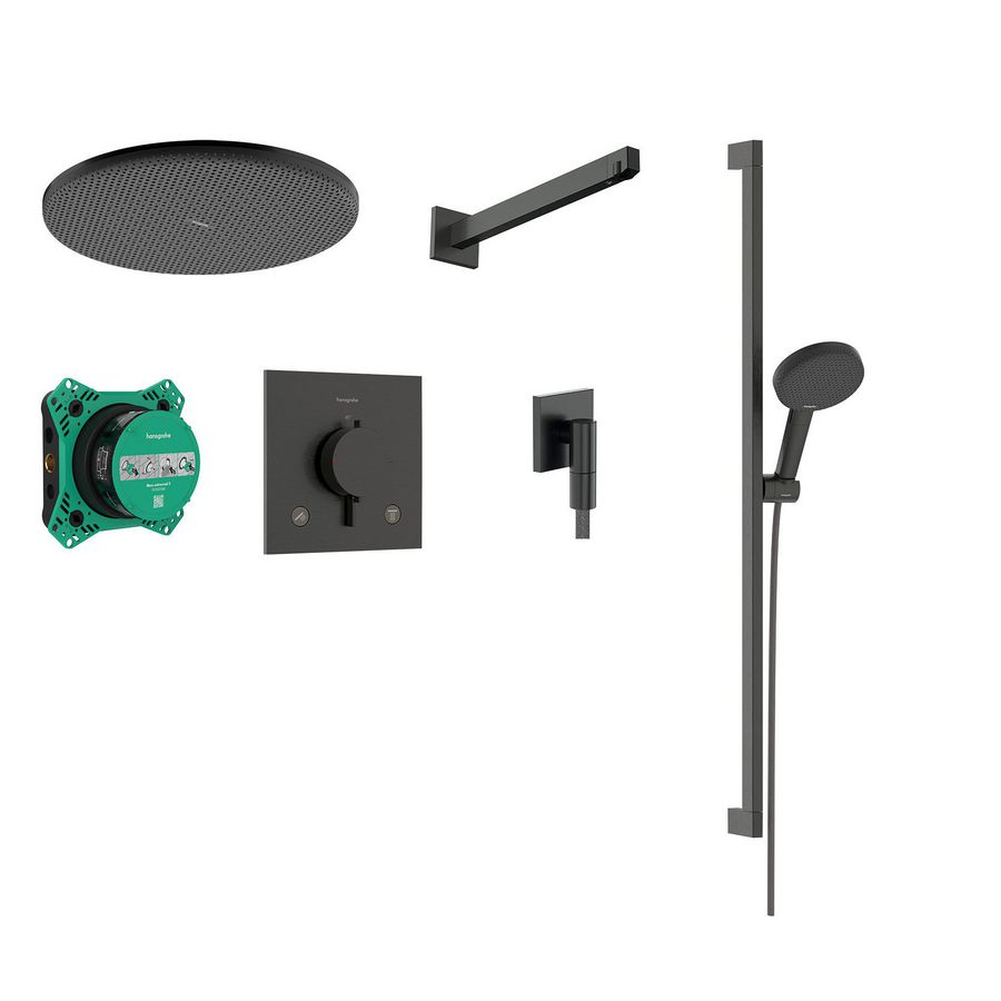 Raindance Alive S Design doucheset 300 1 straalsoort met Ecostat Comfort E incl. iBox universal 2 Brushed Black Chrome
