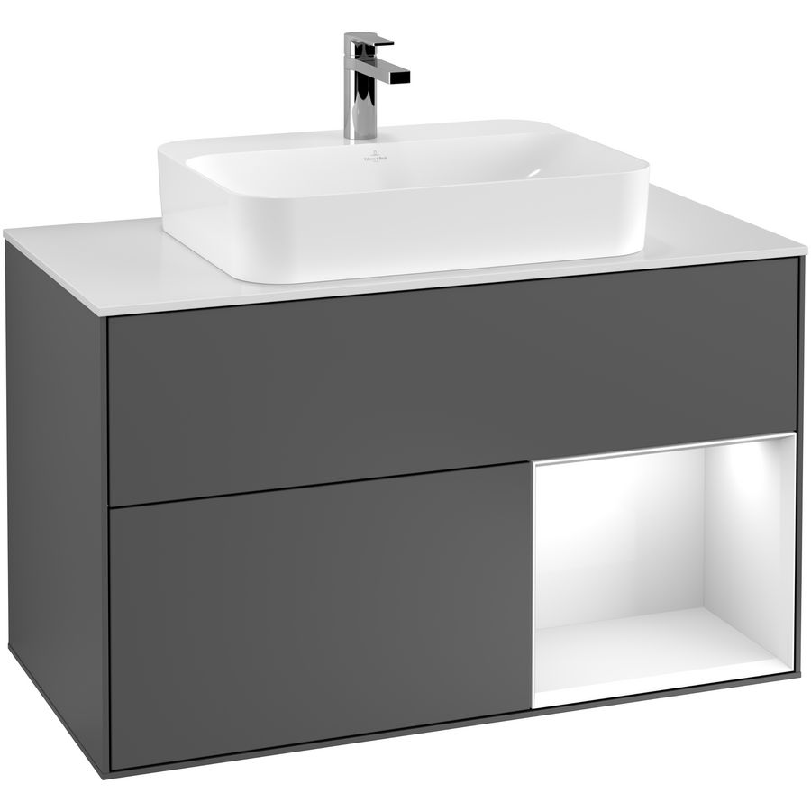 Wastafelonderkast Finion 1000x603x501mm Antr. Matt Lacquer G371GFGK