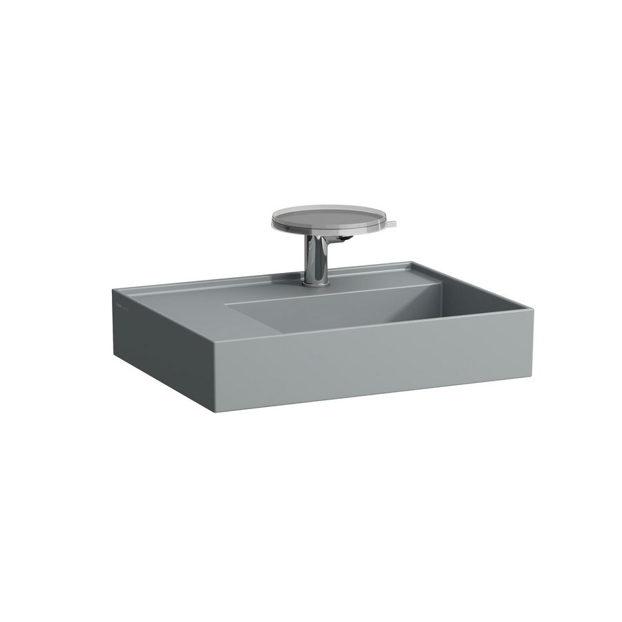 Wastafel met afleg links met verborgen afvoer Grap. matt H8103357581111