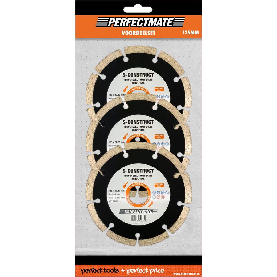 Set a 3st. S-Construct 3-in-1 voordeelset 125mm asgat 22.23