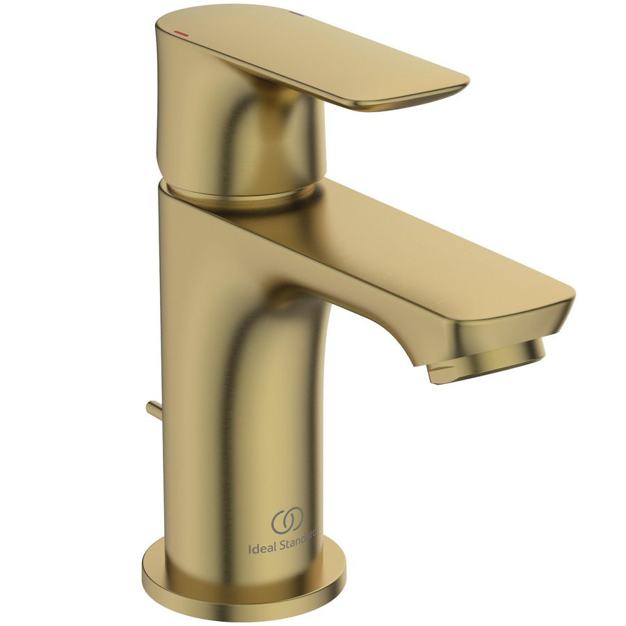 Connect Air wastafelmengkraan piccolo met waste brushed gold (mat goudkleurig)