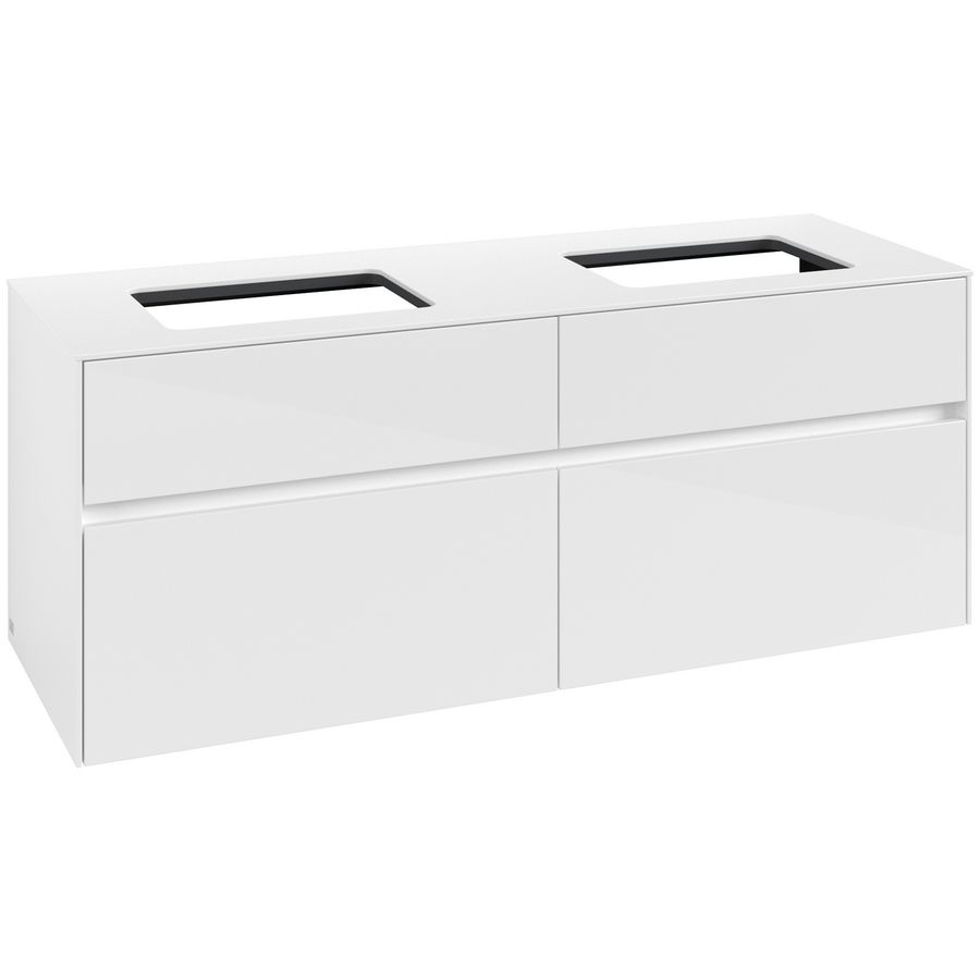 Wastafelonderkast Collaro 1400x548x500mm Glossy White C11900DH