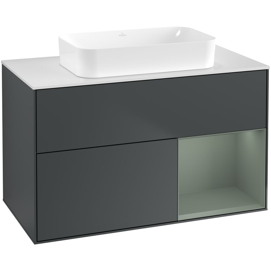 Wastafelonderkast Finion 1000x603x501mm Mid.Blue Matt Lacquer G661GMHG