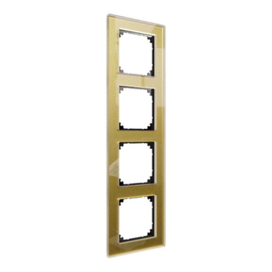 Afdekframe Merten M-Plan glas 4-voudig goud