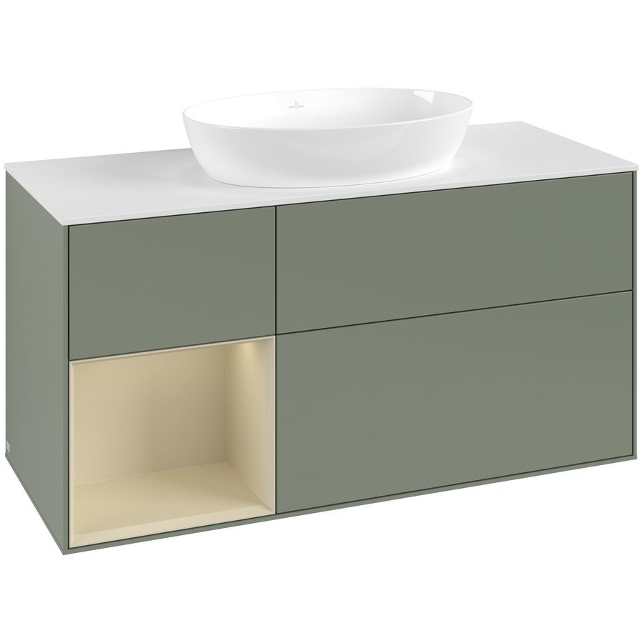 Wastafelonderkast Finion 1200x603x501mm Olive Matt Lacquer GA61HJGM