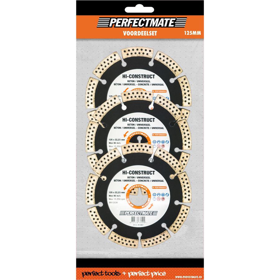 Set a 3st. Hi-Construct 3-in-1 voordeelset 125mm asgat 22.23