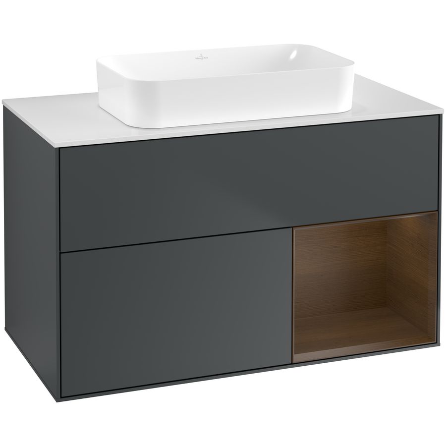 Wastafelonderkast Finion 1000x603x501mm Mid.Blue Matt Lacquer G661GNHG