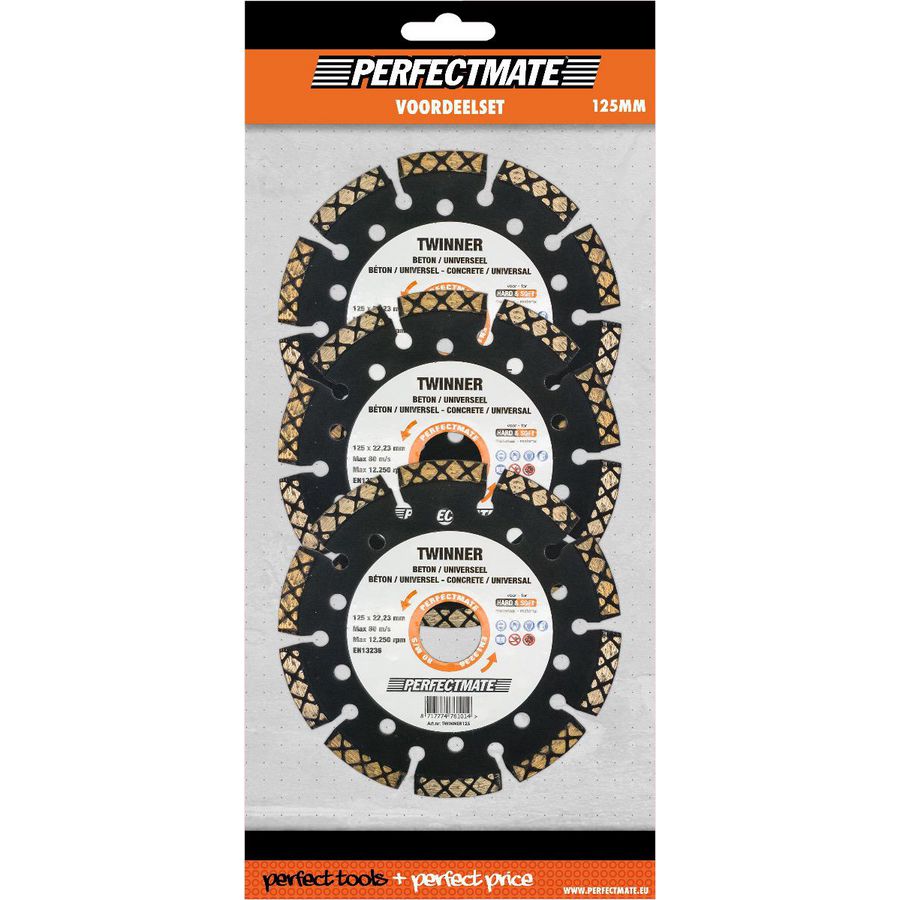 Set a 3st. Twinner 3-in-1 voordeelset 125mm asgat 22.23mm