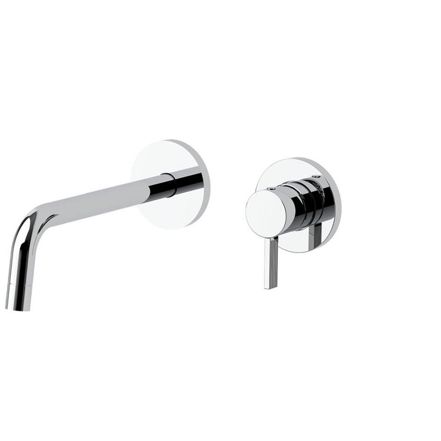 Inbouw wastafelkraan+uitloop 248mm 2 ronde rozetten diam.70