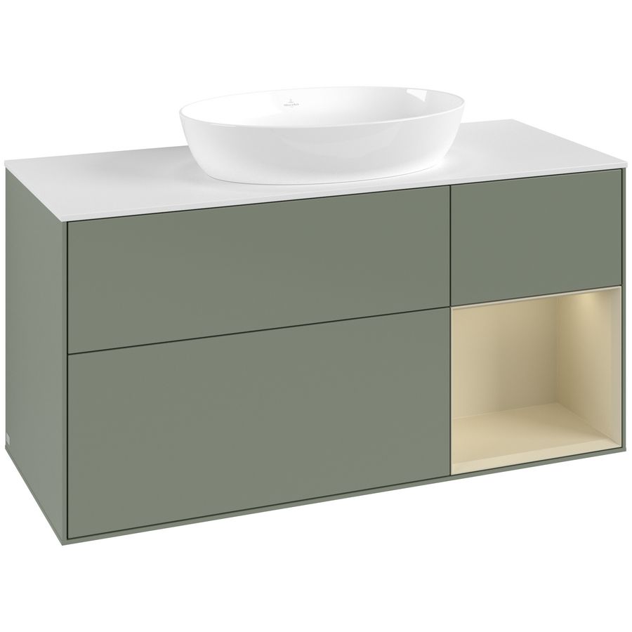 Wastafelonderkast Finion 1200x603x501mm Olive Matt Lacquer GA71HJGM