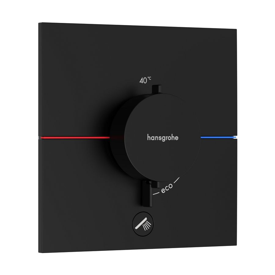 Comfort E thermostaat afbouwdeel tbv inbouw voor 1 functie en extra uitgang mat zwart