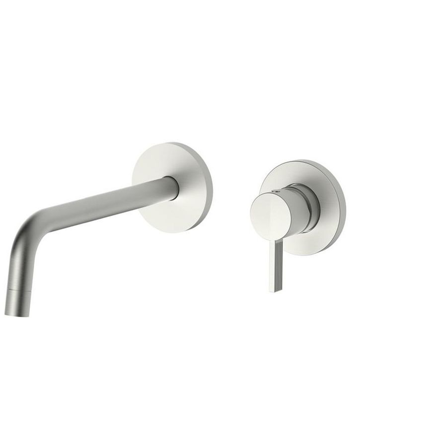 Inbouw wastafelkraan+uitloop 248mm 2 ronde rozetten diam.70