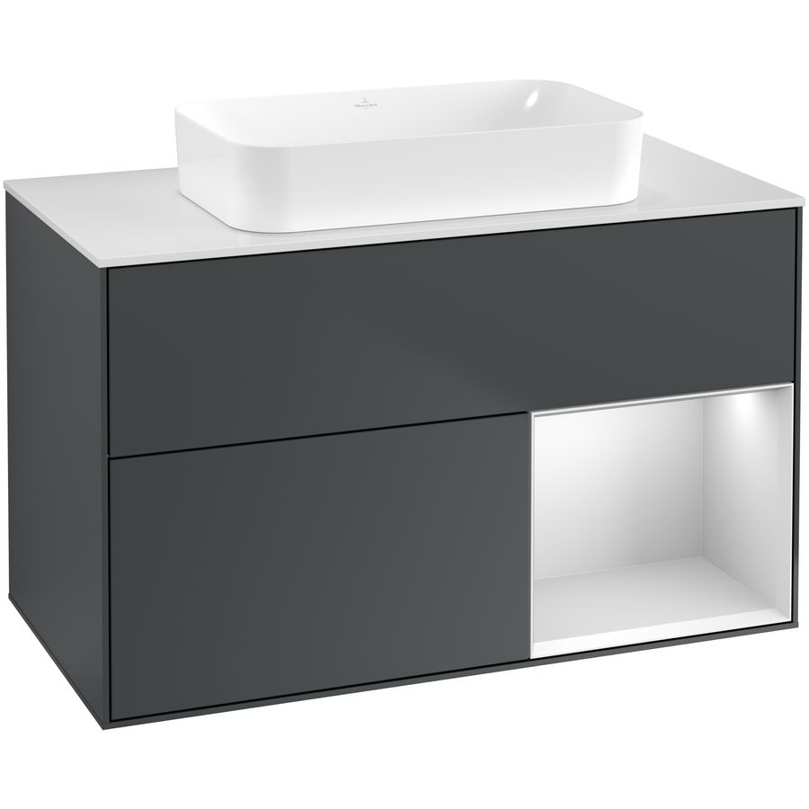 Wastafelonderkast Finion 1000x603x501mm Mid.Blue Matt Lacquer G661MTHG