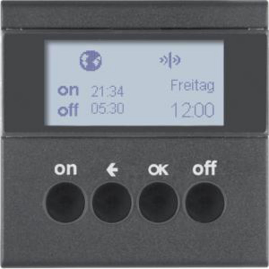 Schakelklok-opzetmod. KNX-RF berker S.1/B.3/B.7 antraciet